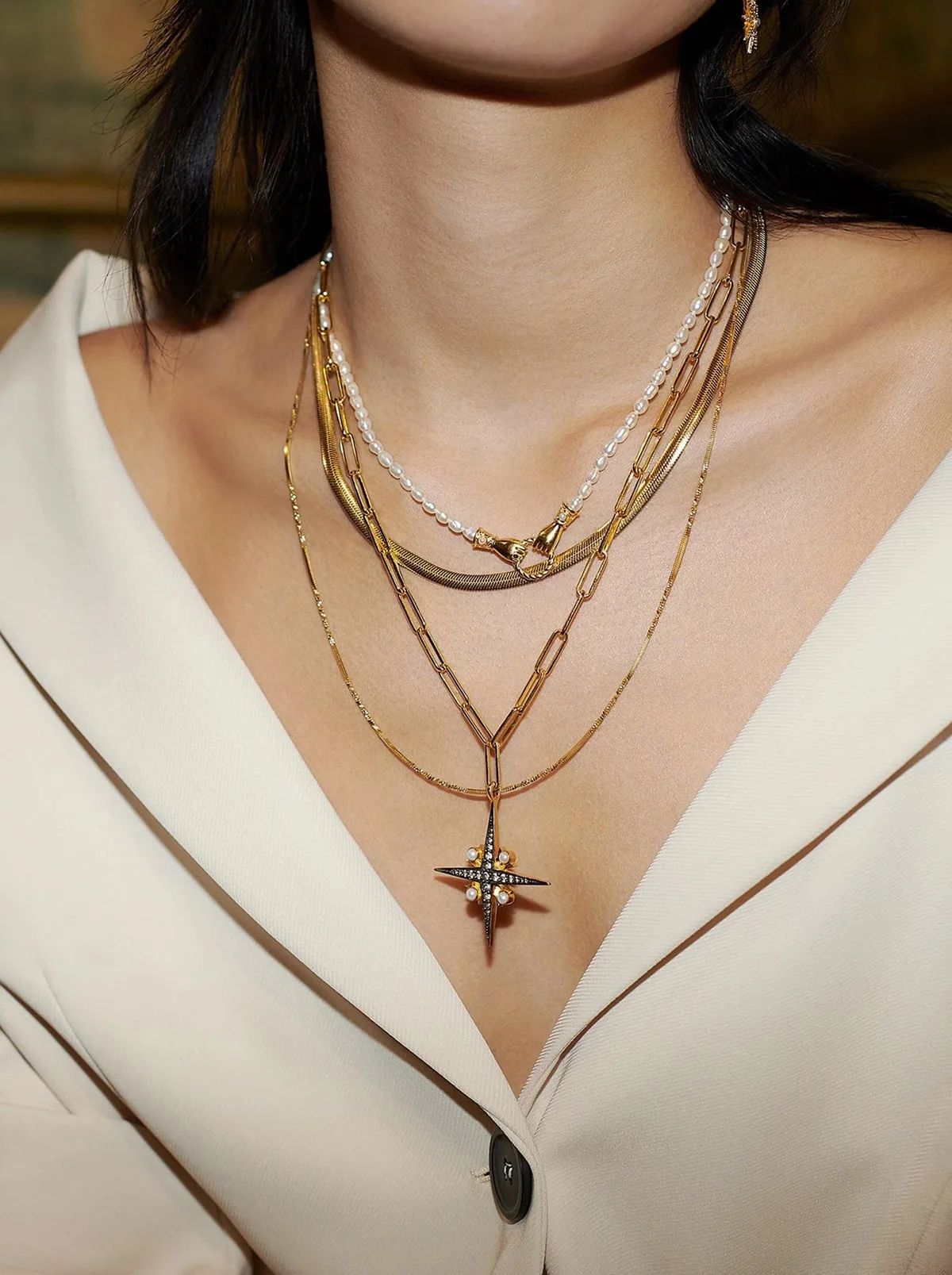The Etoile — Pear Cut Pearl Necklace - Image 2