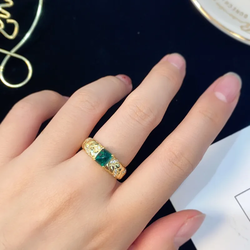 The Kaia — Emerald Cut Emerald Ring - Image 3
